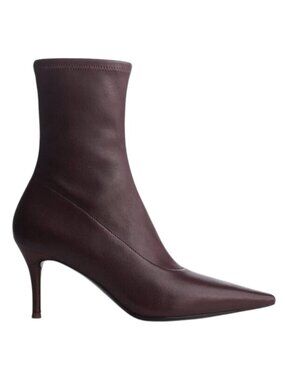 Rag & Bone Mercer Pointed Toe Bootie 9.5 Leather Zip Ankle Boots Bordeaux
